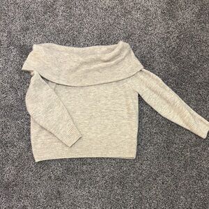 Elegant Off-Shoulder Cream Sweater